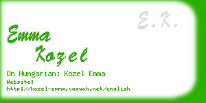 emma kozel business card